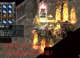 如何在9733平台传奇中快速提升角色等级? 如何在9733平台传奇中快速提升角色等级?