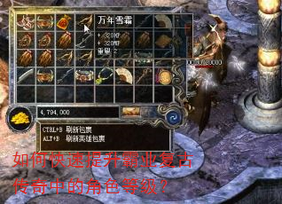 如何快速提升霸业复古传奇中的角色等级? 如何快速提升霸业复古传奇中的角色等级?