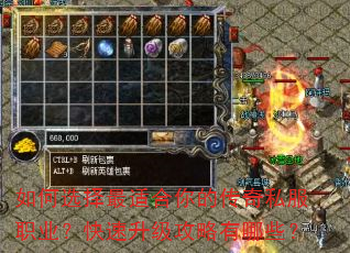 如何选择最适合你的传奇私服职业?快速升级攻略有哪些? 如何选择最适合你的传奇私服职业?快速升级攻略有哪些?